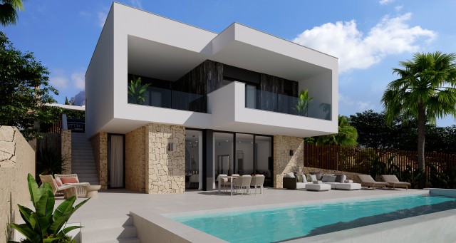 Luxe villa tussen de zee en de bergen met spectaculair uitzicht in Finestrat,Costa Blanca Noord, Alicante , Valencia, Spanje te koop