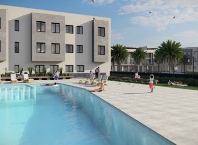 Bijna afgebouwde nieuwbouw Appartementen te koop in Torre Pacheco, Murcia met gemeenschappelijk zwembad, parkeerplaats, berging en privé solarium Costa Calida. Spanje.