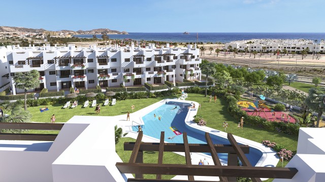 ENKELE OPLEVERINGSKLAAR  KEY READY Mar de Pulpí, appartementen zeer dicht bij het strand voor een goede prijs in Pulpi, Costa Almería, Noord-Spanje, sommige met uitzicht op zee