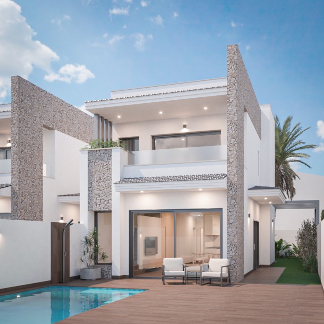 Luxe Villa's in San Pedro del Pinatar – Exclusiviteit, Moderniteit en Comfort met Solarium en Privézwembad, Costa Cálida, Murcia, Spanje.