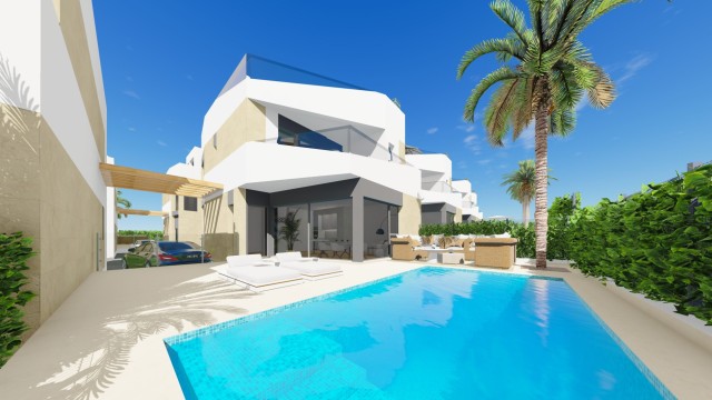Mis je kans niet. Fantastische villa met privé zwembad DICHT BIJ HET STRAND in Orihuela Costa Alicante, Costa Blanca Zuid Spanje te koop