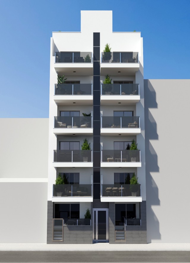 Centraal Gelegen Appartement in Torrevieja met solarium, 200 Meter van het Strand met Gemeenschappelijk Zwembad, Costa Blanca Zuid, Alicante, Spanje