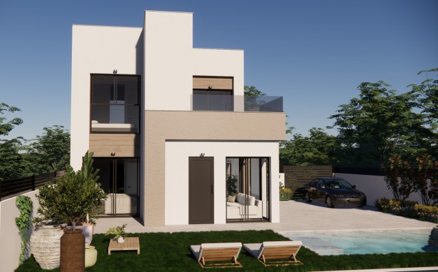 Nieuwbouwproject Villa met Privézwembad, Vlakbij de Golfbaan Vistabella, Costa Blanca Zuid, Alicante, Spanje.