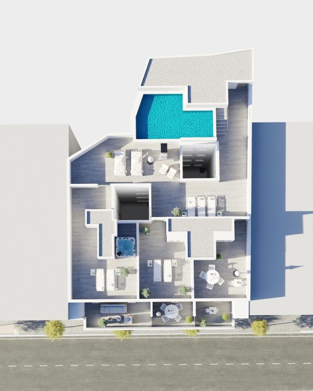 PENTHUIS, met gemeenschappelijk zwembad en privé solarium, op 200 meter van Boulevard, Torrevieja, Alicante Costa Blanca Zuid te koop