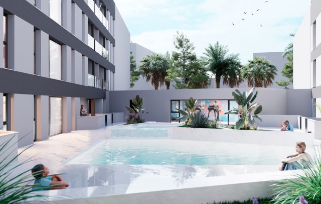 Apartamenten te koop 500 meter van het strand Lo Pagan, San Pedro del Pinatar ,Murcia, Costa Cálida, Spanje met tuin of balcon of balcon en dakterras