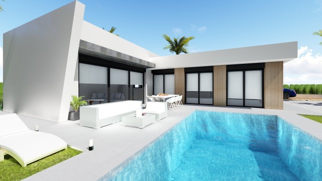 Luxe vrijstaande villa's met privé zwembad.Grondstukken  van 500 tot 1.250 m2. Ongelooflijke gelijkvloerse villa's in Calasparra, Murcia, Costa Cálida, Spanje te koop