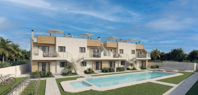 Duplex appartementen op de begane grond met terras en tuin of op de bovenverdieping met balkon en solarium te koop in San Javier, Costa Cálida, Murcia, Spanje
