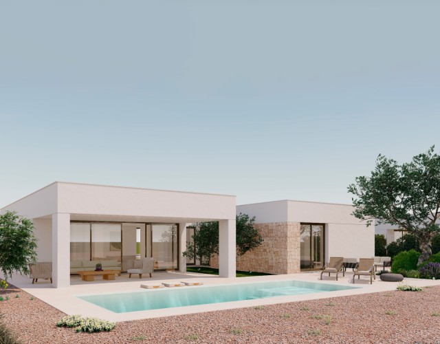 Villas Antía – De nieuwe standaard voor luxe: deze nieuwe residentie in Hacienda del Álamo Golf Resort, direct aan de golfbaan en met uitzicht op de golfbaan, Costa Cálida, Murcia.