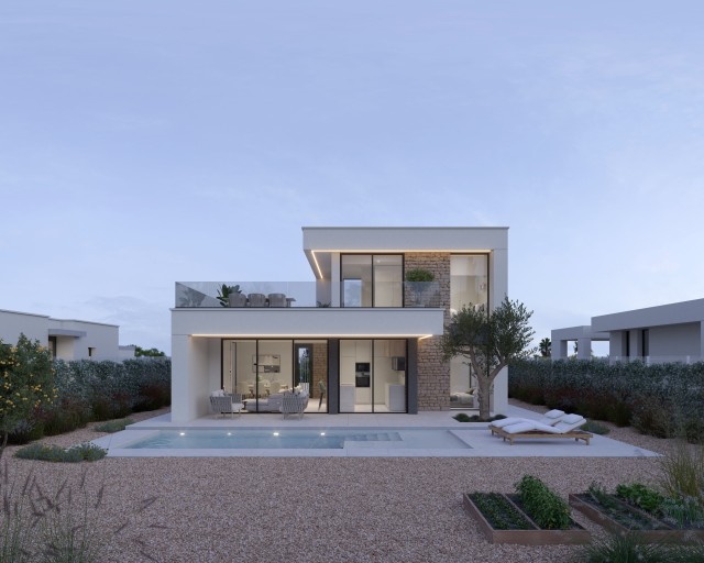 Villas Stella – De nieuwe standaard voor luxe: deze nieuwe residentie in Hacienda del Álamo Golf Resort, aan de eerste lijn en met uitzicht op de golfbaan, Costa Cálida, Murcia, Spanje.