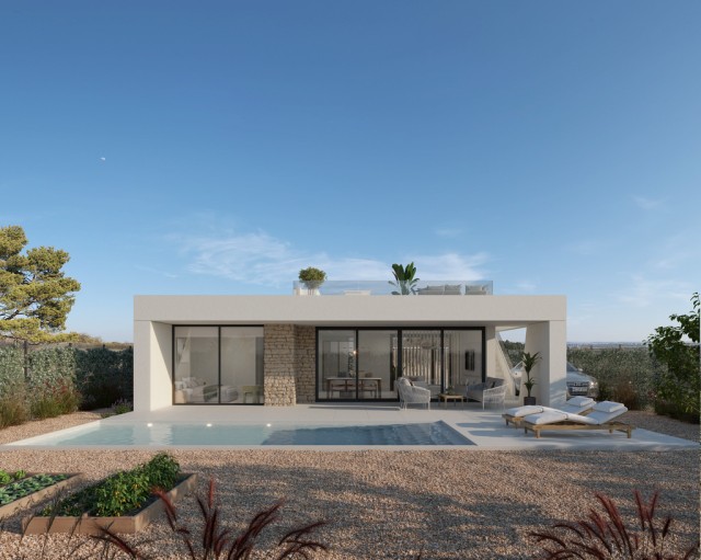 Villas Melissa – De nieuwe standaard voor luxe in deze exclusieve residentie in Hacienda del Álamo Golf Resort, direct aan en met prachtig uitzicht op de golfbaan, Costa Cálida, Murcia, Spanje.