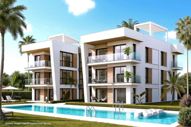 Nieuw appartementencomplex in mediterrane stijl in Los Alcázares, met zeer grote terrassen en solarium, Costa Cálida, Murcia, Spanje.