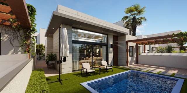 Exclusieve nieuwbouwwoningen met solarium en privézwembad, Pilar De La Horadada, Costa Calidad, Murcia, Spanje.